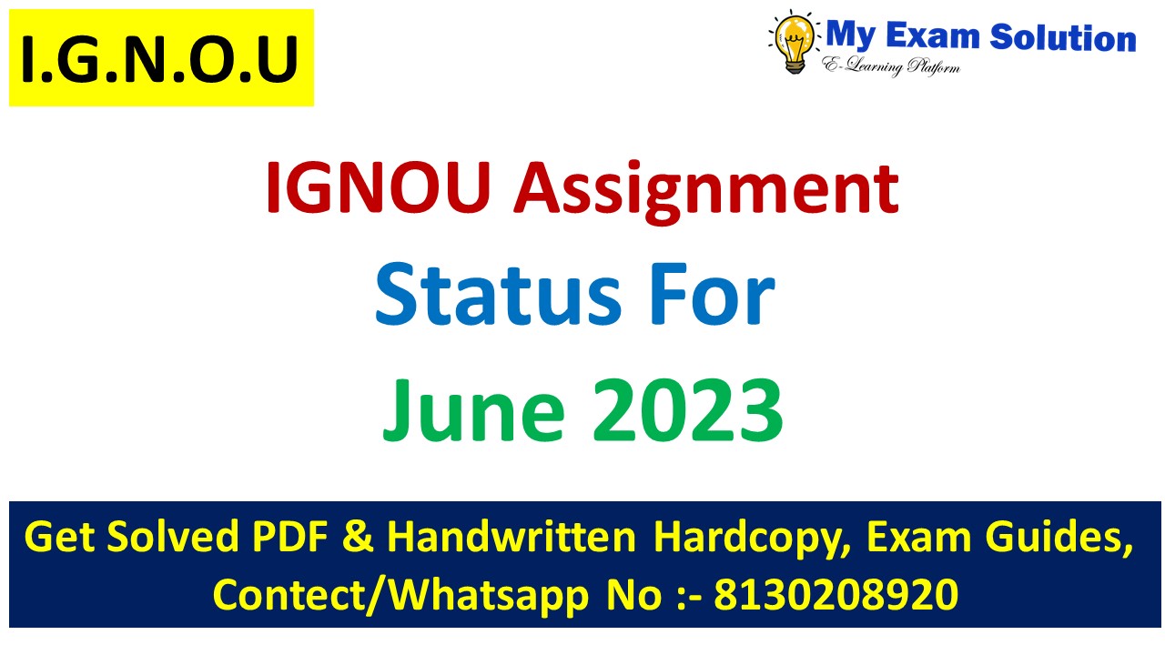 assignment result of ignou june 2023